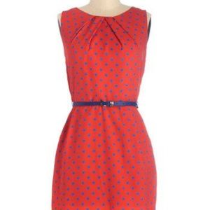 ModCloth Merrily Primary Dress Blue Polka Dots